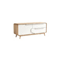 Modern Multi-Functional Sideboard with Wood and White Finish
