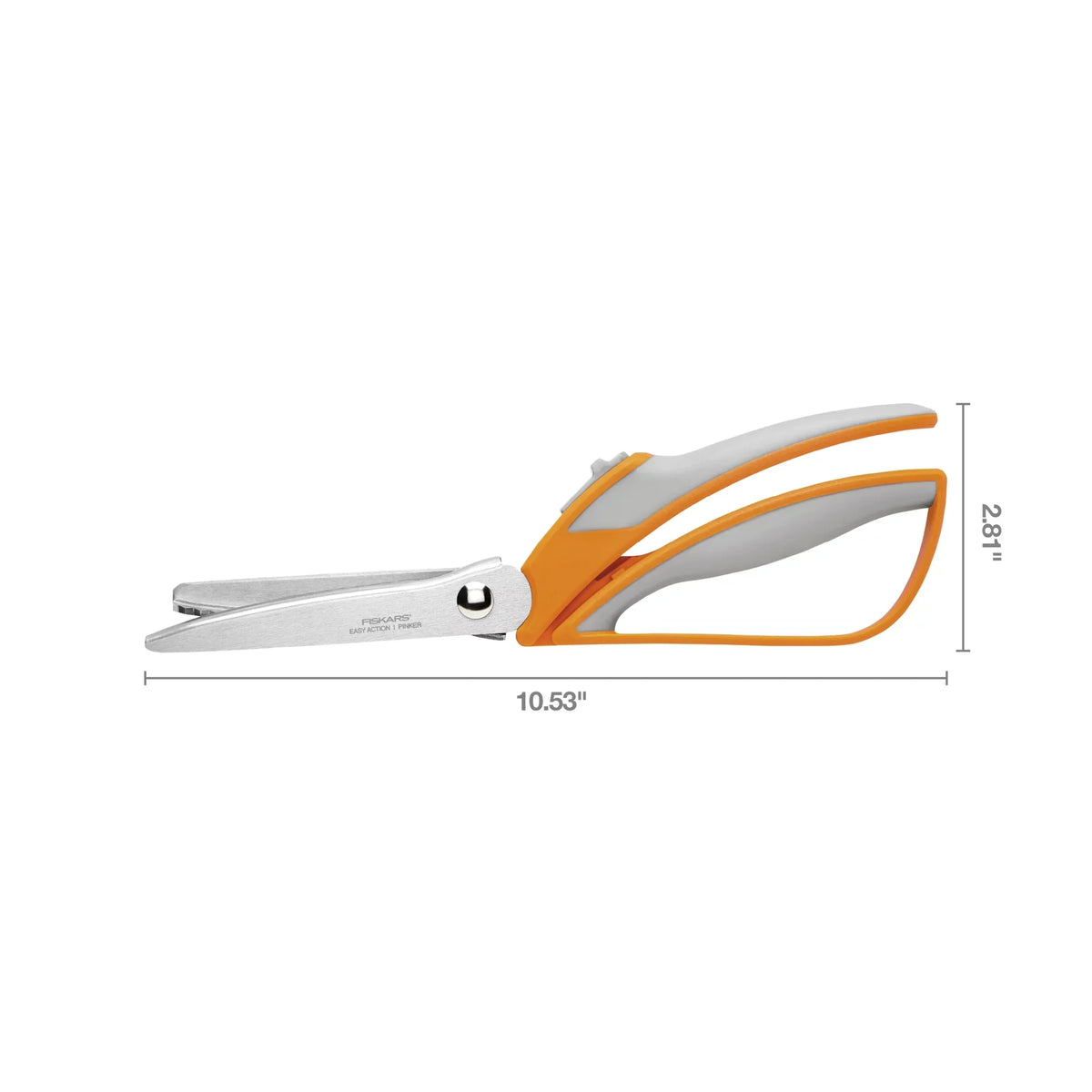 Fiskars Easy Action Pinking Shears, 10.5 inch, Orange and Gray